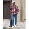 image:imageCOOFANDY Mens Flannel Shirt Jacket Long Sleeve Plaid Shacket with PocketsRed