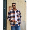 image:imageCOOFANDY Mens Flannel Shirts Long Sleeve Plaid Button Down Shirt JacketBeige Orange