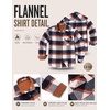image:imageCOOFANDY Mens Flannel Shirts Long Sleeve Plaid Button Down Shirt JacketBeige Orange