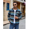 image:imageCOOFANDY Mens Flannel Shirts Long Sleeve Plaid Button Down Shirt JacketBlue