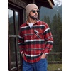 image:imageCOOFANDY Mens Flannel Shirts Long Sleeve Plaid Button Down Shirt JacketRed