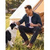 image:imageCOOFANDY Mens Flannel Shirts Long Sleeve Plaid Button Down Shirt JacketSolid Navy Blue