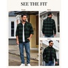 image:imageCOOFANDY Mens Flannel Shirts Long Sleeve Plaid Button Down Shirt JacketsGreen Black Plaid