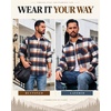 image:imageCOOFANDY Mens Flannel Shirts Long Sleeve Plaid Button Down Shirt JacketsNavy Orange Plaid