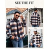 image:imageCOOFANDY Mens Flannel Shirts Long Sleeve Plaid Button Down Shirt JacketsNavy Orange Plaid