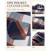 image:imageCOOFANDY Mens Flannel Shirts Long Sleeve Plaid Button Down Shirt JacketsNavy Orange Plaid