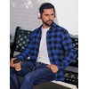 image:imageCOOFANDY Mens Flannel Shirts Long Sleeve Plaid Button Down Shirts CasualBlue Checkered