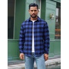 image:imageCOOFANDY Mens Flannel Shirts Long Sleeve Plaid Button Down Shirts CasualBlue Checkered