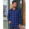 image:imageCOOFANDY Mens Flannel Shirts Long Sleeve Plaid Button Down Shirts CasualBlue Checkered