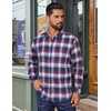 image:imageCOOFANDY Mens Flannel Shirts Long Sleeve Plaid Button Down Shirts CasualBlueRed