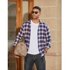 image:imageCOOFANDY Mens Flannel Shirts Long Sleeve Plaid Button Down Shirts CasualBlueRed