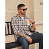 image:imageCOOFANDY Mens Flannel Shirts Long Sleeve Plaid Button Down Shirts CasualKhaki Plaid
