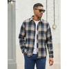 image:imageCOOFANDY Mens Flannel Shirts Long Sleeve Plaid Button Down Shirts CasualKhakiBlue