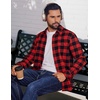 image:imageCOOFANDY Mens Flannel Shirts Long Sleeve Plaid Button Down Shirts CasualRed Checkered