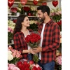 image:imageCOOFANDY Mens Flannel Shirts Long Sleeve Plaid Button Down Shirts CasualRed Checkered