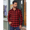 image:imageCOOFANDY Mens Flannel Shirts Long Sleeve Plaid Button Down Shirts CasualRed Checkered