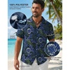 image:imageCOOFANDY Mens Hawaiian Shirt Short Sleeve Tropical Button Up Vacation Beach ShirtBlack Blue Green  Leaf