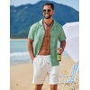 image:imageCOOFANDY Mens Hawaiian Shirt Short Sleeve Tropical Button Up Vacation Beach ShirtLight Green  Palm Tree