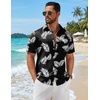 image:imageCOOFANDY Mens Hawaiian Shirts Short Sleeve Button Down Vacation ShirtsBlackpalm Leaf