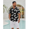 image:imageCOOFANDY Mens Hawaiian Shirts Short Sleeve Button Down Vacation ShirtsBlackpalm Leaf