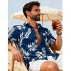 image:imageCOOFANDY Mens Hawaiian Shirts Short Sleeve Button Down Vacation ShirtsNavypalm Leaf