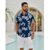 image:imageCOOFANDY Mens Hawaiian Shirts Short Sleeve Button Down Vacation ShirtsNavypalm Leaf