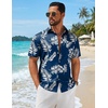 image:imageCOOFANDY Mens Hawaiian Shirts Short Sleeve Button Down Vacation ShirtsNavypalm Leaf