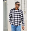 image:imageCOOFANDY Mens Lightweight Flannel Shirt Long Sleeve Plaid Shirt with PocketBlack
