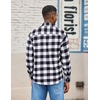 image:imageCOOFANDY Mens Lightweight Flannel Shirt Long Sleeve Plaid Shirt with PocketBlack