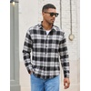 image:imageCOOFANDY Mens Lightweight Flannel Shirt Long Sleeve Plaid Shirt with PocketBlack White