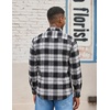 image:imageCOOFANDY Mens Lightweight Flannel Shirt Long Sleeve Plaid Shirt with PocketBlack White
