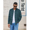 image:imageCOOFANDY Mens Lightweight Flannel Shirt Long Sleeve Plaid Shirt with PocketGreen