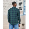 image:imageCOOFANDY Mens Lightweight Flannel Shirt Long Sleeve Plaid Shirt with PocketGreen