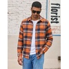 image:imageCOOFANDY Mens Lightweight Flannel Shirt Long Sleeve Plaid Shirt with PocketOrange
