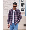 image:imageCOOFANDY Mens Lightweight Flannel Shirt Long Sleeve Plaid Shirt with PocketPink