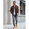 image:imageCOOFANDY Mens Long Sleeve Button Down Lightweight Shirt Jacket with PocketCoffee