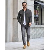 image:imageCOOFANDY Mens Long Sleeve Button Down Lightweight Shirt Jacket with PocketDark Grey