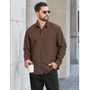 image:imageCOOFANDY Mens Long Sleeve Denim Shirts Jacket Casual Button Down Jean ShirtBrown