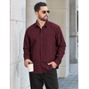 image:imageCOOFANDY Mens Long Sleeve Denim Shirts Jacket Casual Button Down Jean ShirtDark Red