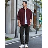 image:imageCOOFANDY Mens Long Sleeve Denim Shirts Jacket Casual Button Down Jean ShirtDark Red