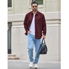 image:imageCOOFANDY Mens Long Sleeve Denim Shirts Jacket Casual Button Down Jean ShirtDark Red