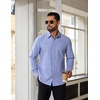 image:imageCOOFANDY Mens Oxford Shirt Cotton Long Sleeve RegularFit Dress Shirt Wrinkle Free Casual Button Down ShirtsClear Blue