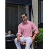 image:imageCOOFANDY Mens Oxford Shirt Cotton Long Sleeve RegularFit Dress Shirt Wrinkle Free Casual Button Down ShirtsLight Pink