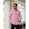 image:imageCOOFANDY Mens Oxford Shirt Cotton Long Sleeve RegularFit Dress Shirt Wrinkle Free Casual Button Down ShirtsLight Pink