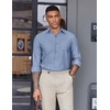 image:imageCOOFANDY Mens Oxford Shirt Long Sleeve Casual Button Down Shirts Soild Dress Shirts with PocketDark Blue