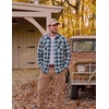 image:imageCOOFANDY Mens Plaid Flannel Shirts Long Sleeve Western Pearl Snap Shirts Fall Button Down Shirt for MenBlue Black