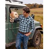 image:imageCOOFANDY Mens Plaid Flannel Shirts Long Sleeve Western Pearl Snap Shirts Fall Button Down Shirt for MenBlue Black