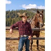 image:imageCOOFANDY Mens Plaid Flannel Shirts Long Sleeve Western Pearl Snap Shirts Fall Button Down Shirt for MenRed