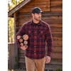 image:imageCOOFANDY Mens Plaid Flannel Shirts Long Sleeve Western Pearl Snap Shirts Fall Button Down Shirt for MenRed