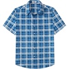 image:imageCOOFANDY Mens Short Sleeve Button Down Shirts Plaid Summer Dress Shirt with Pocket Business Casual Outfits for MenDark Blue Plaid